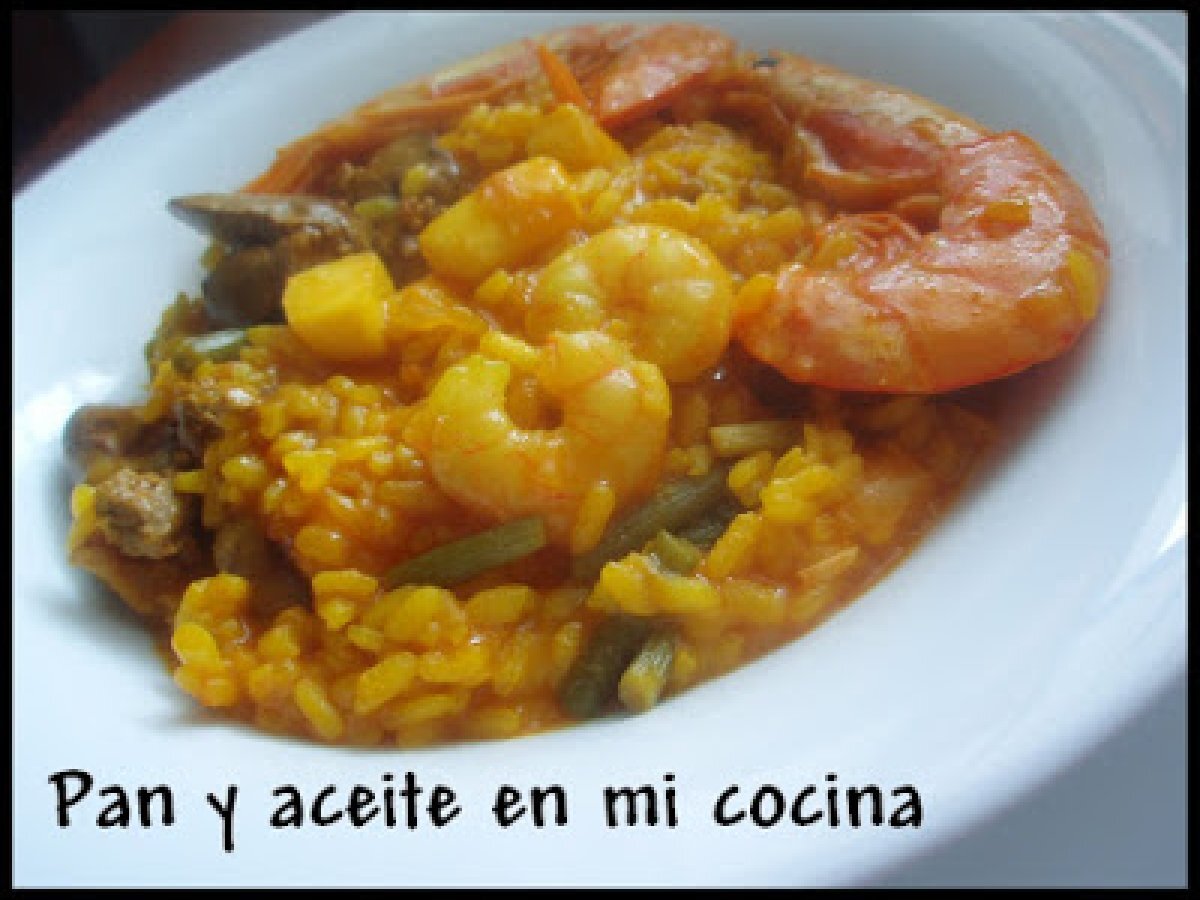 Paella mixta con higaditos de pollo (superchef) Receta Petitchef