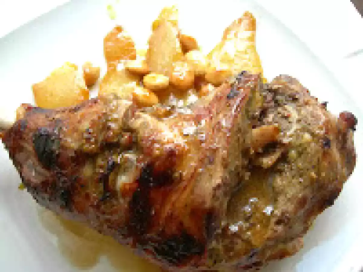 Paletilla de cordero con peras. Paso a paso