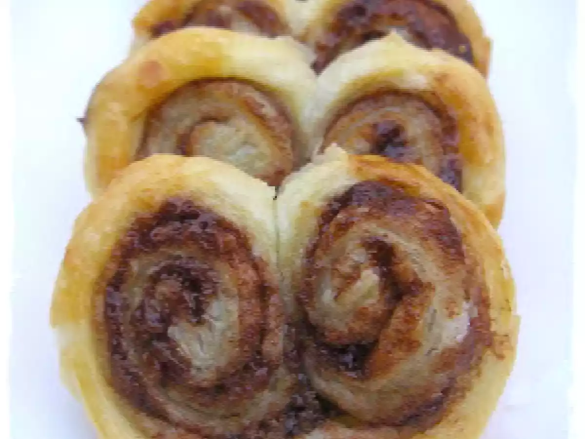 Palmeritas de hojaldre con chocolate