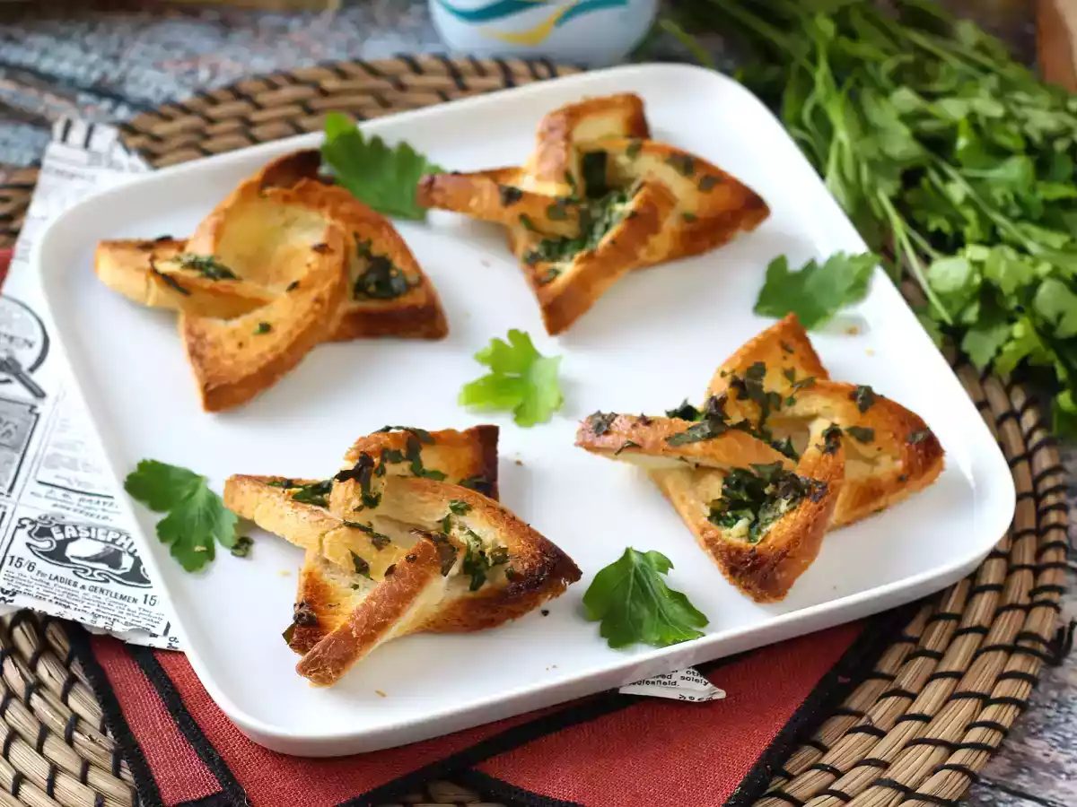 Pan de ajo con forma de estrella