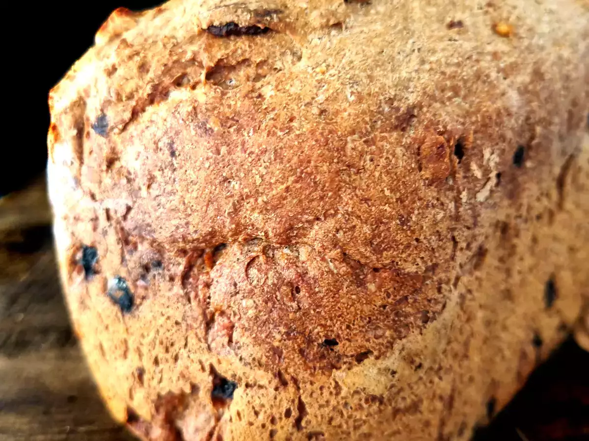 Pan de espelta, cerveza negra, nueces y pasas {en panificadora} - foto 3