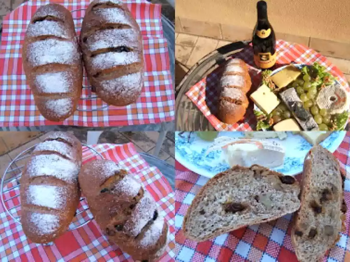 Pan de nueces y pasas con harina integral