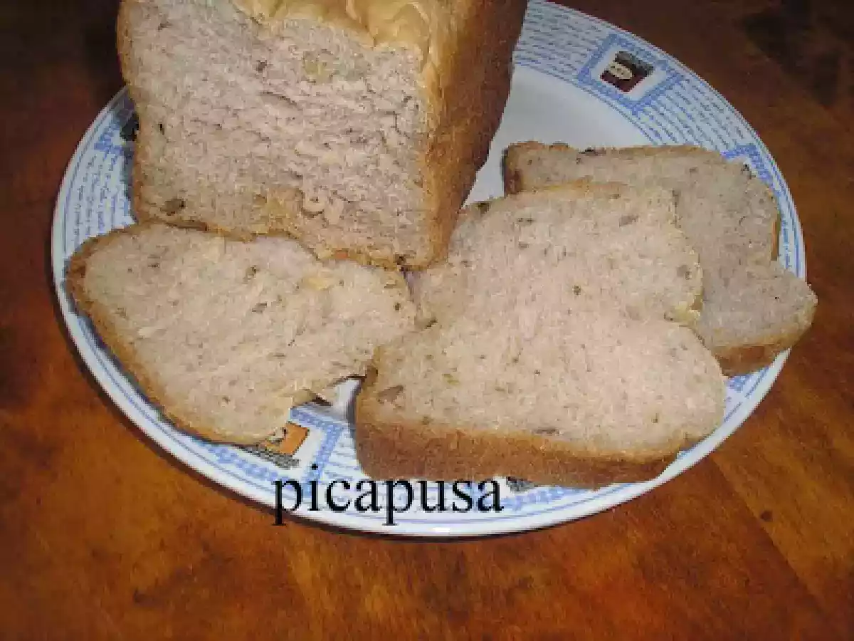 PAN DULCE DE NUECES, YOGURT Y MIEL, en panificadora.