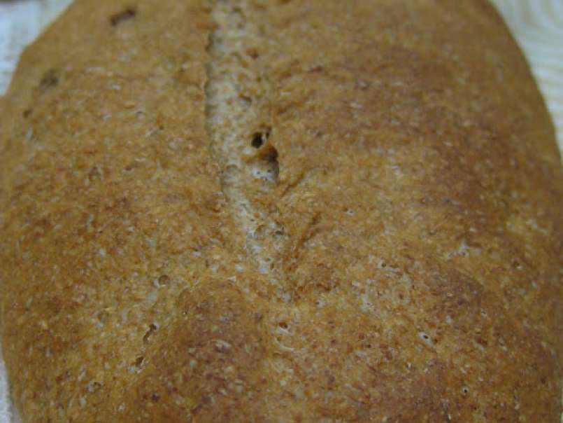 Pan integral con masa madre y mermelada de fresa, foto 1