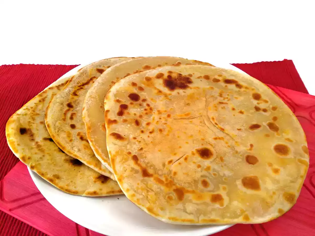 Pan plano en sartén, sin levadura