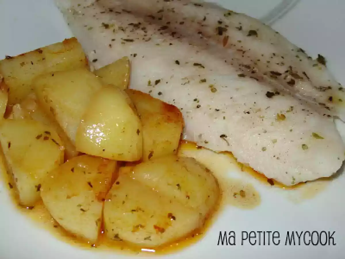 Panga al vapor con patatas a las finas hierbas