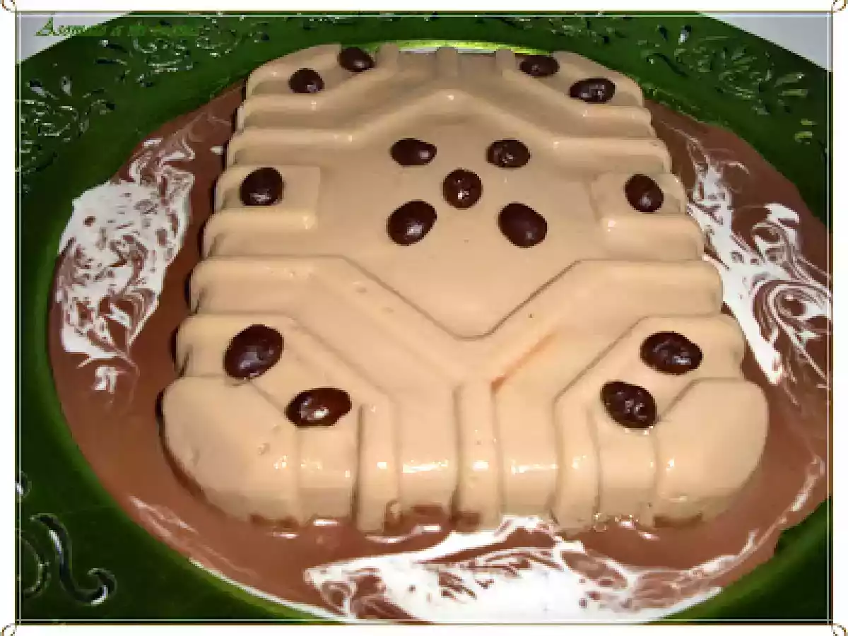 Panna cotta de café con salsa de chocolate