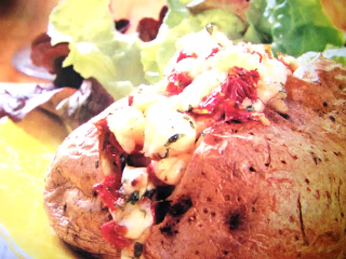 Papas al horno con queso mozzarella