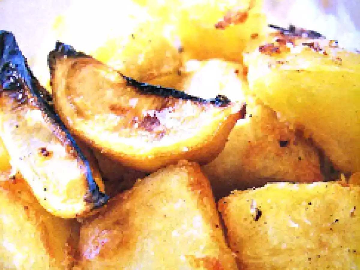 Papas asadas con limón y romero