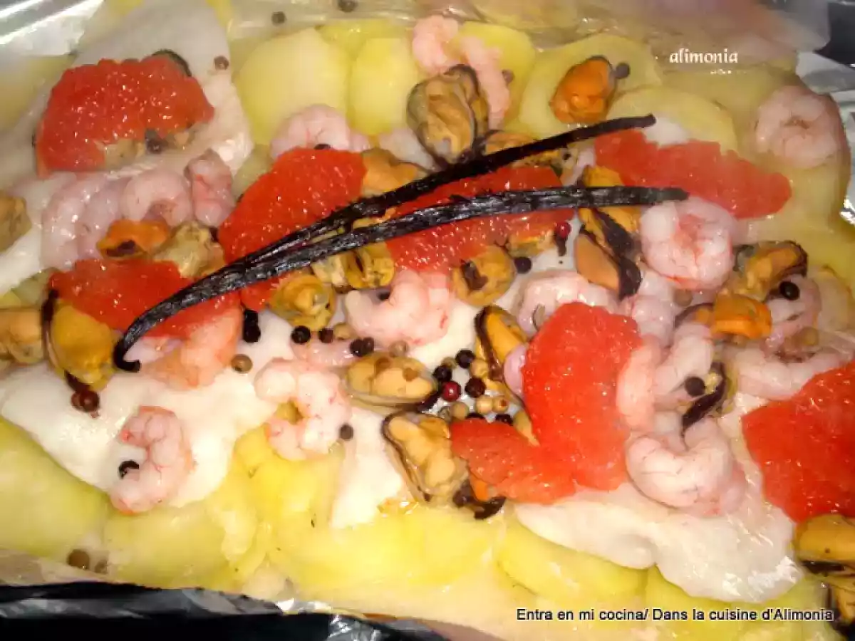 Papillote de merluza-pomelo a la vainilla - foto 2