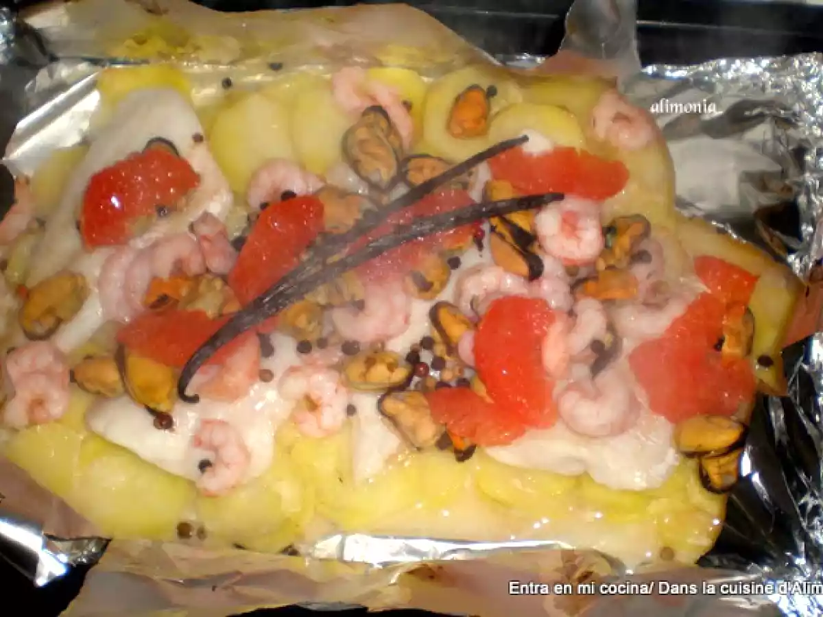 Papillote de merluza-pomelo a la vainilla - foto 4