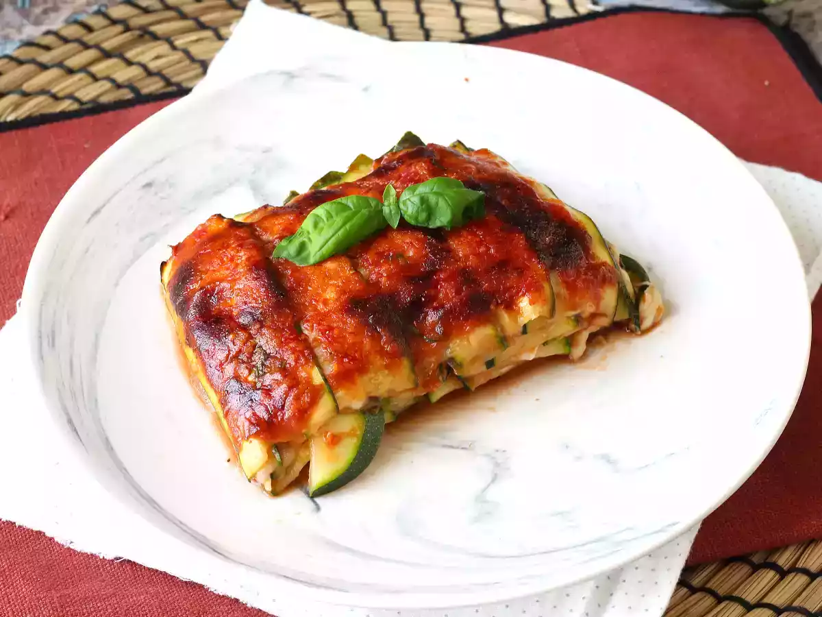 Parmigiana de calabacín en freidora de aire, receta italiana fácil y ligera - foto 4