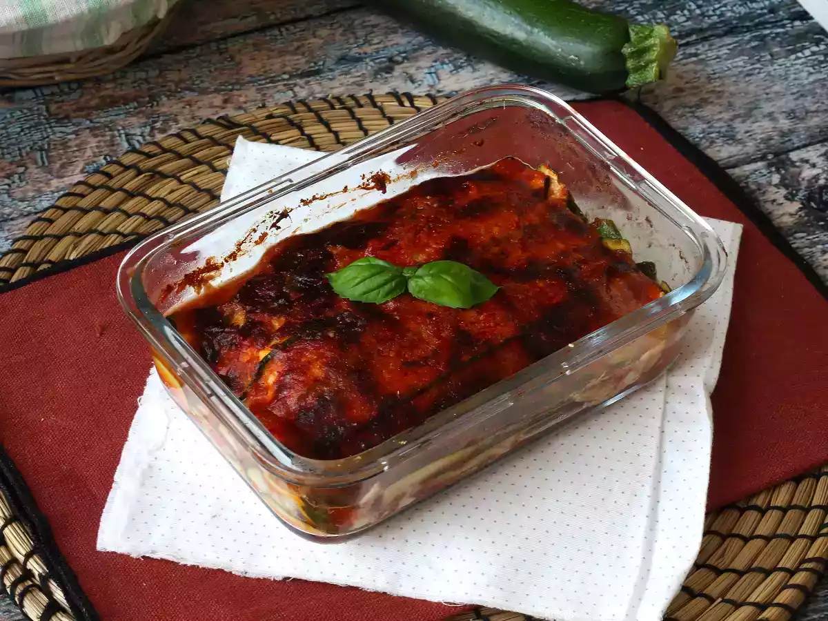 Parmigiana de calabacín en freidora de aire, receta italiana fácil y ligera - foto 6