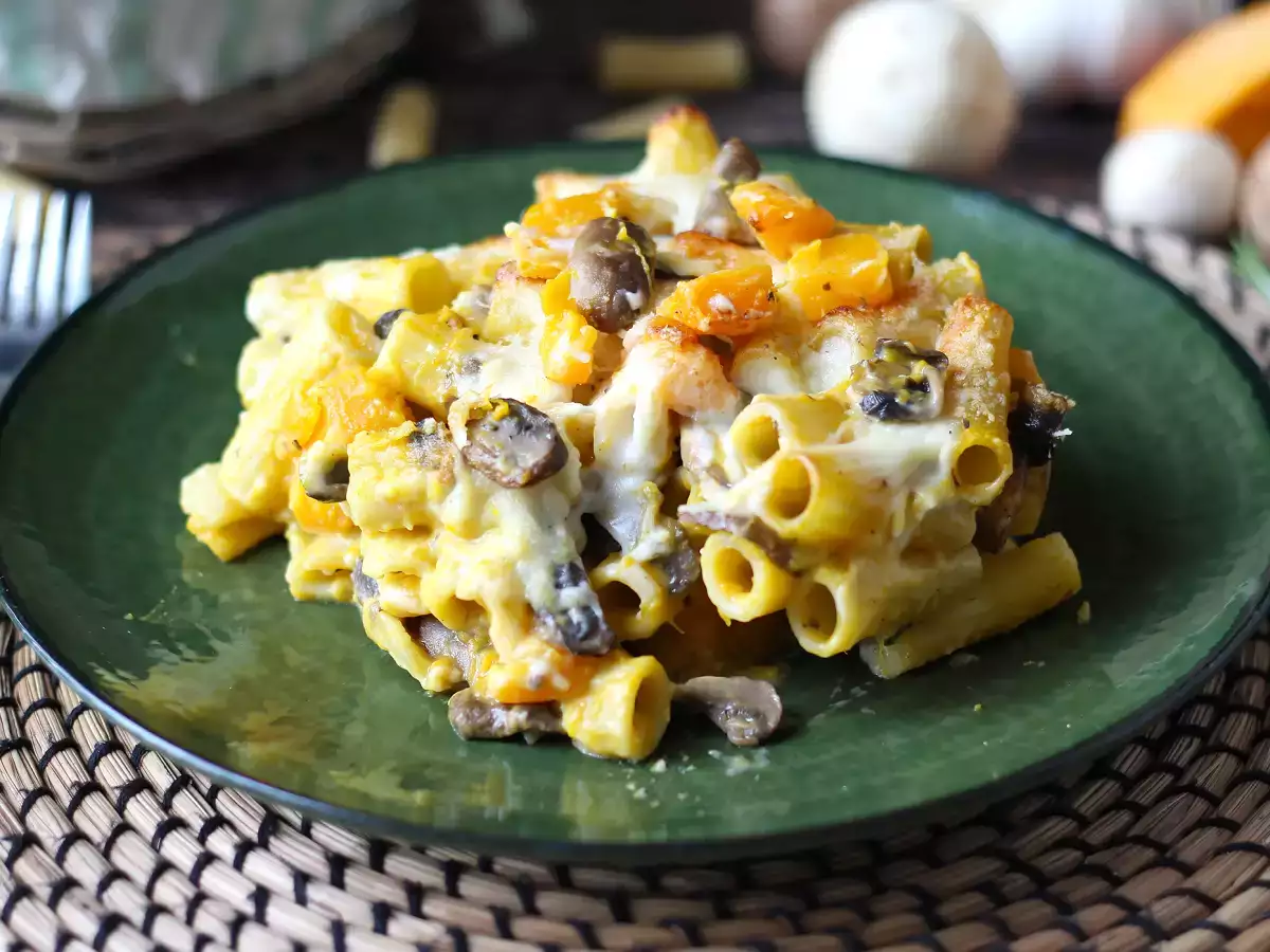 Pasta al horno con calabaza, setas y bechamel - foto 5
