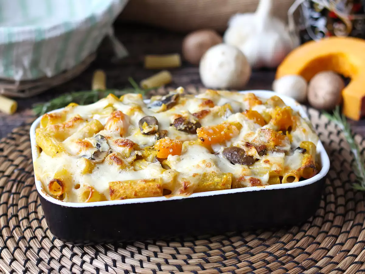 Pasta al horno con calabaza, setas y bechamel - foto 7