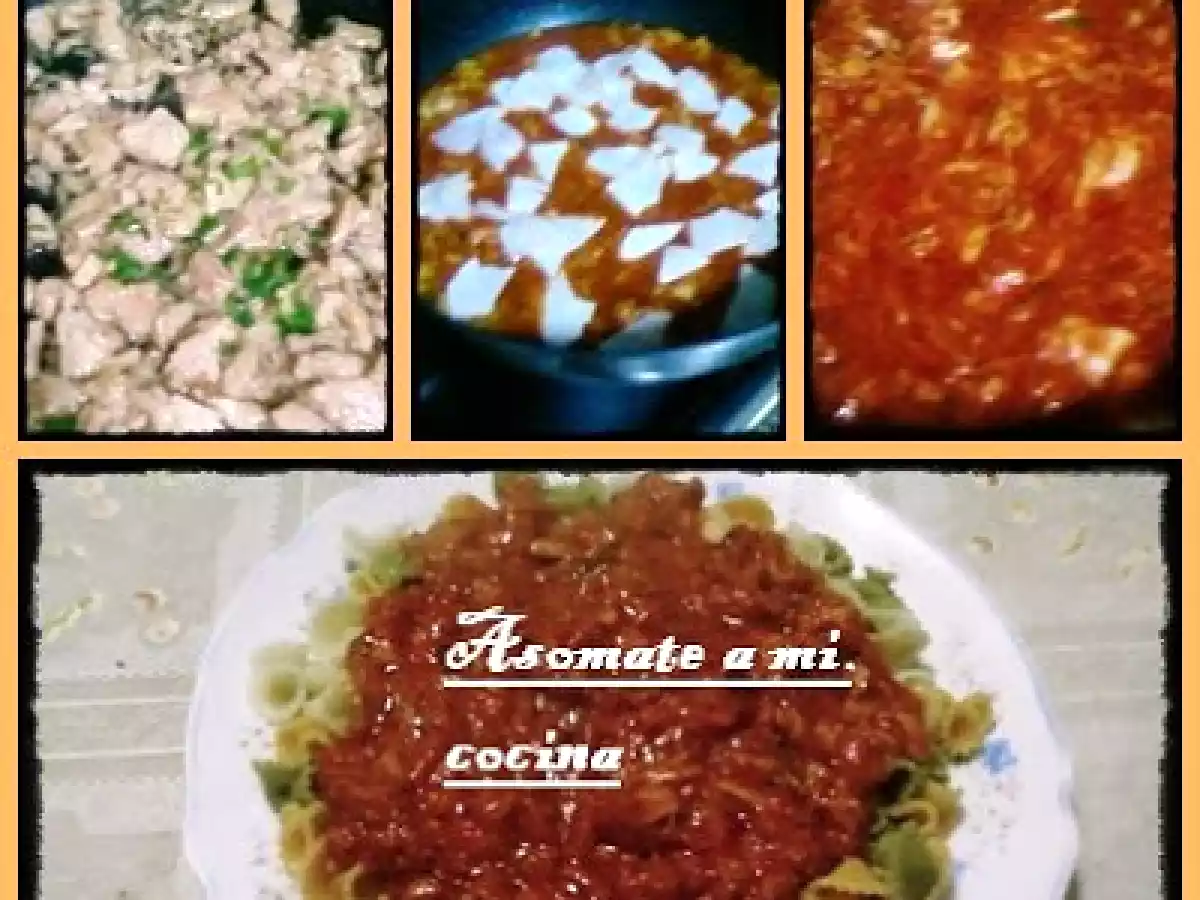 Pasta con atún y queso