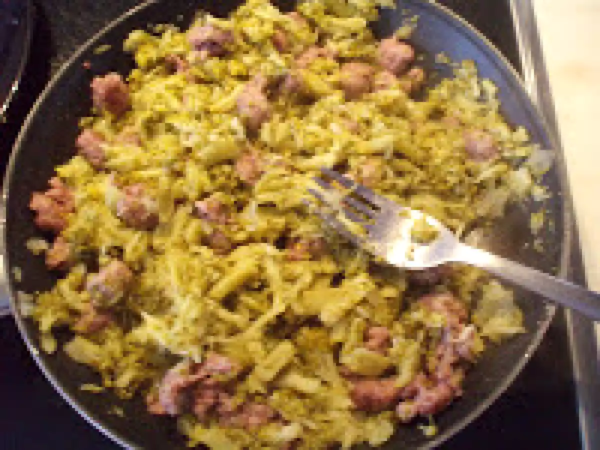 Pasta con broccoli e salciccia (pasta con brócolis y salchicha) - foto 2