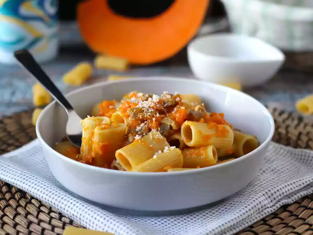 Pasta con calabaza y carne picada - foto 2