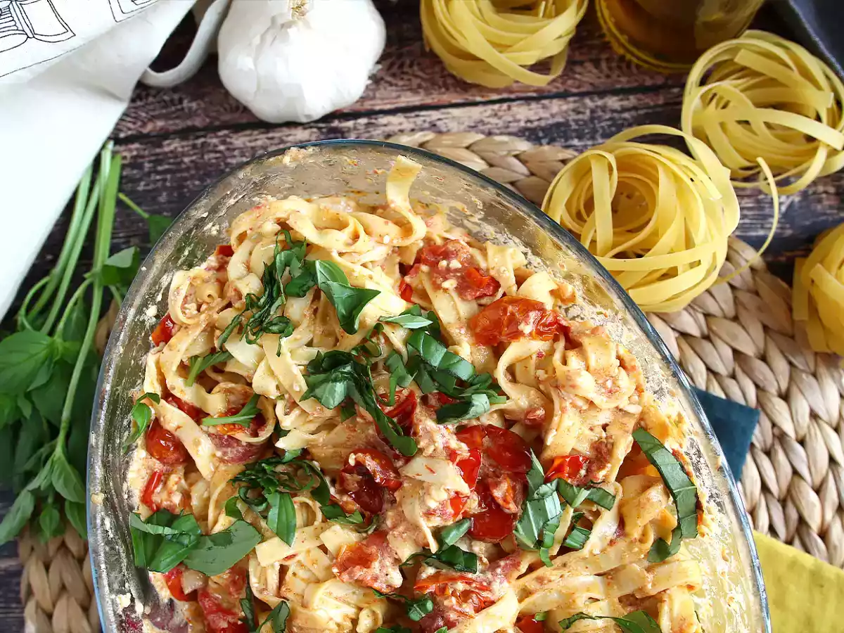 Pasta con feta y tomate cherry - Baked feta pasta - foto 7