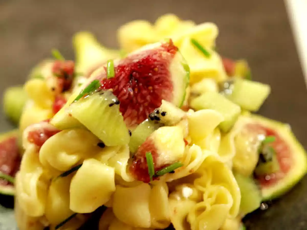 Pasta con higos, kiwi y queso de cabra - foto 3