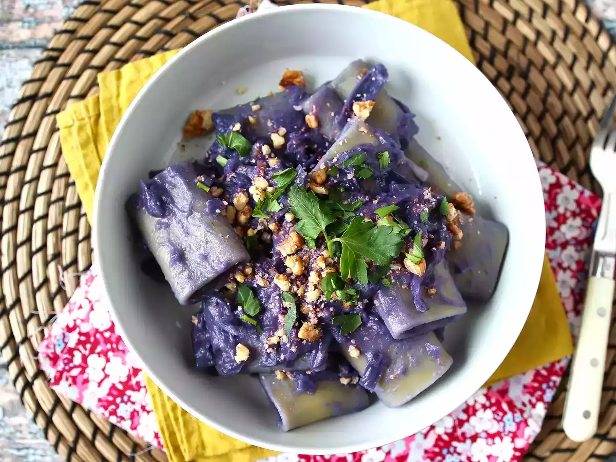 Pasta con lombarda y nueces, para disfrutar de un almuerzo de lo más colorido - foto 3