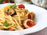 Pasta con mariscos, pasta ai frutti di mare, foto 1