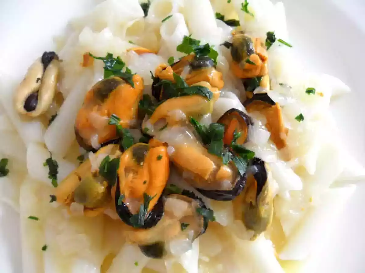 Pasta con mejillones
