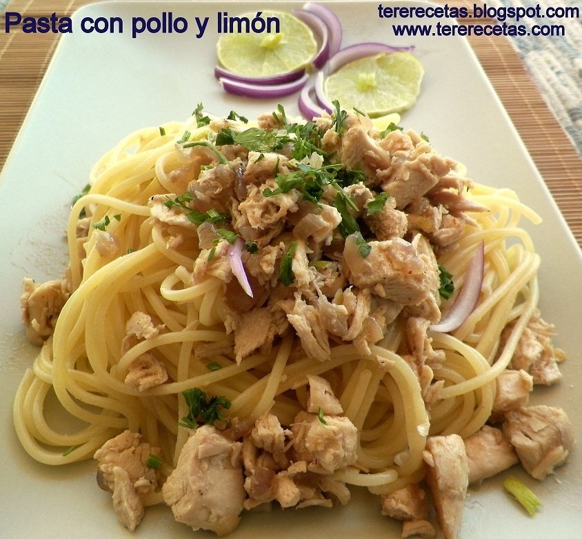 Pasta con pollo y limón Receta Petitchef