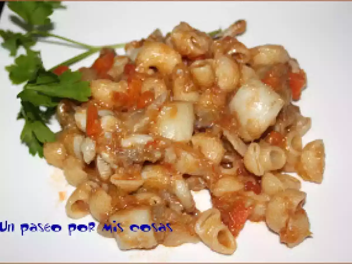 PASTA CON SEPIA Y VERDURAS