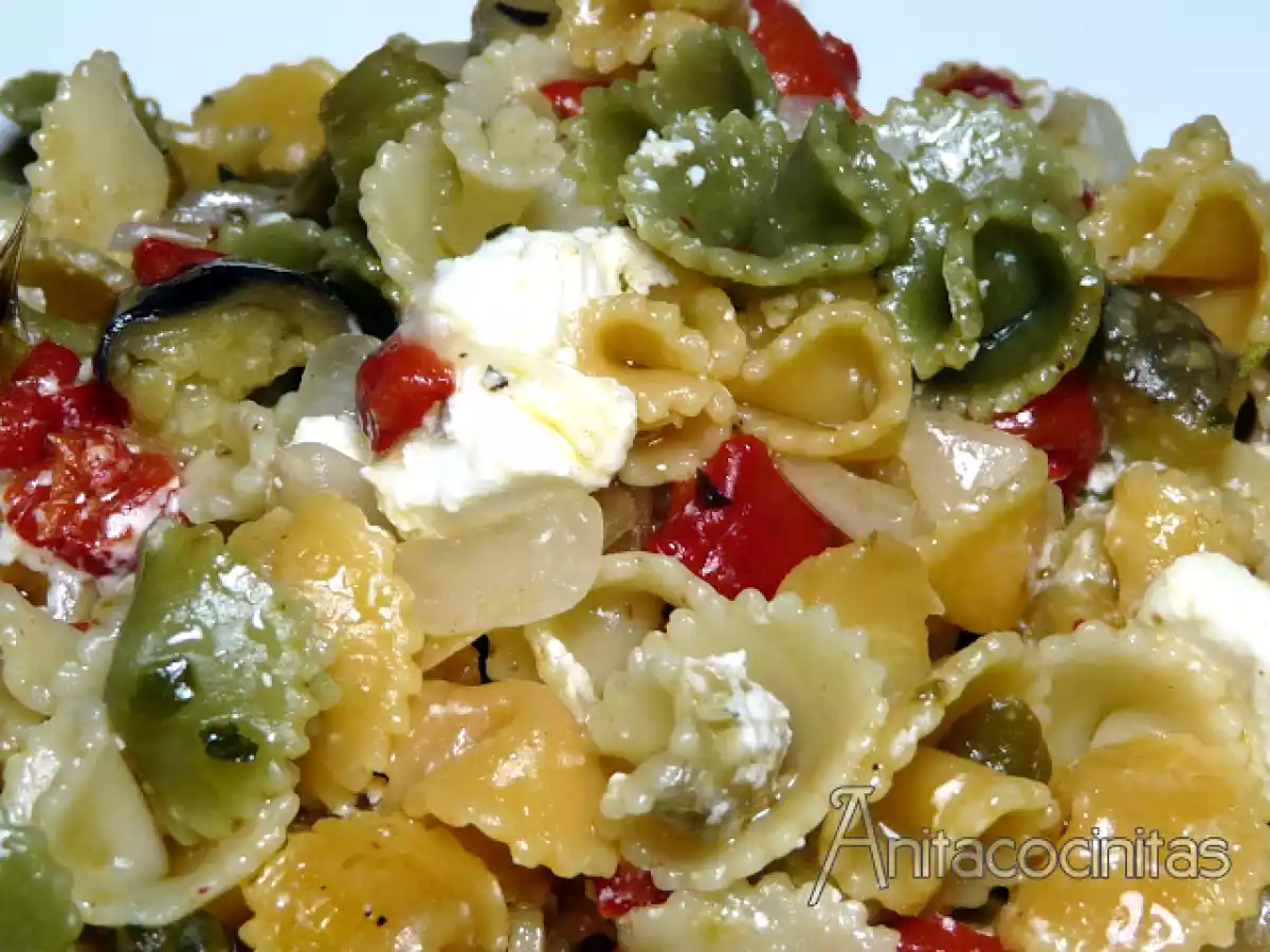 Pasta con verduritas asadas y queso de cabra - foto 2