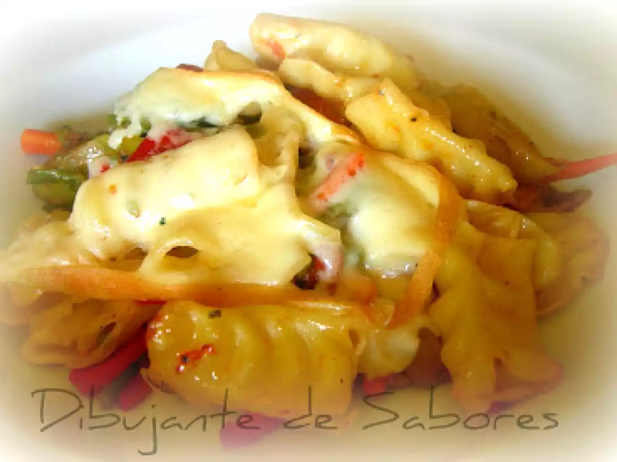 Pasta Festonati vegatariana gratinada con queso raclette. - foto 2