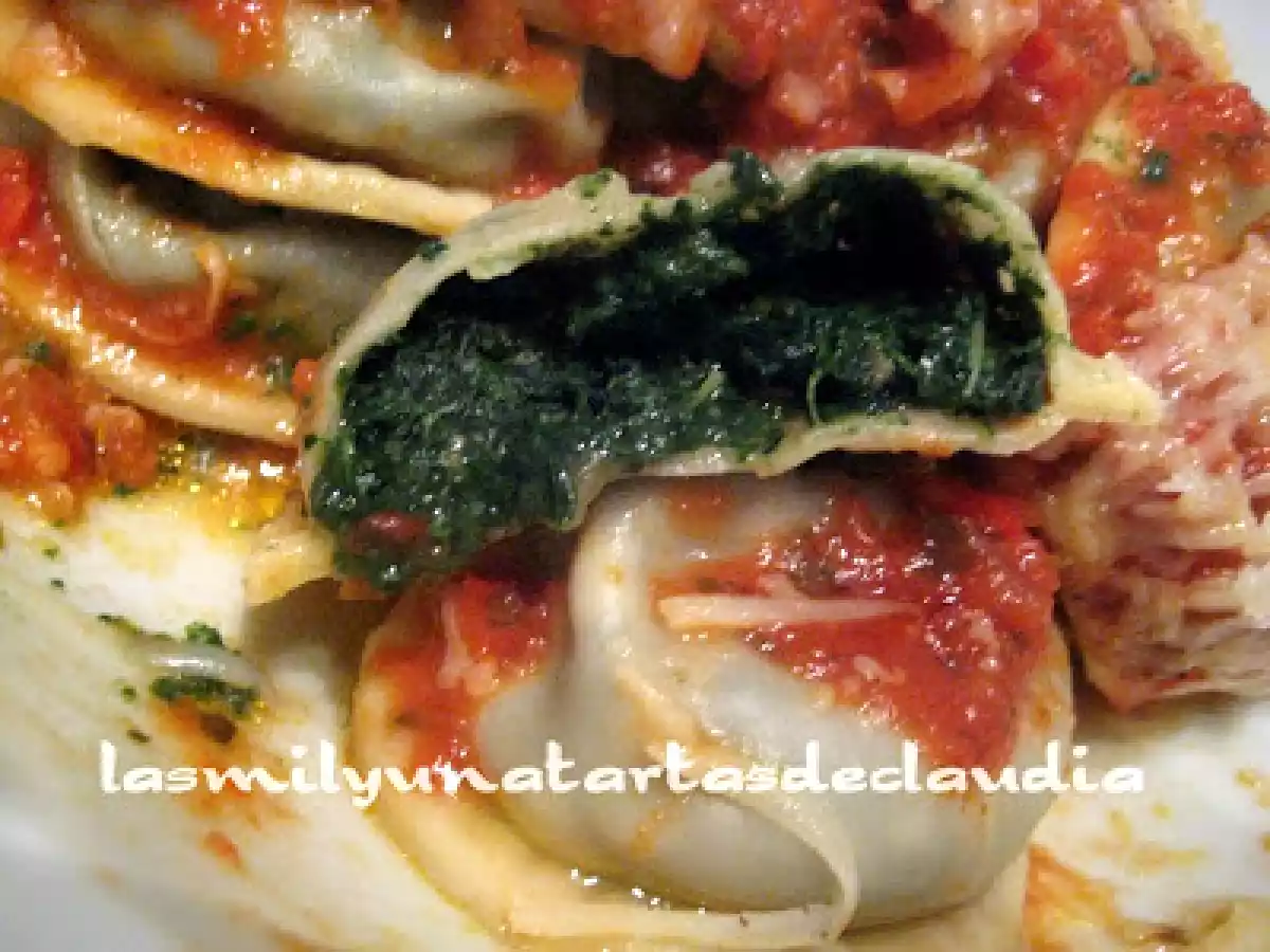 Pasta fresca casera, sorrentinos de espinacas