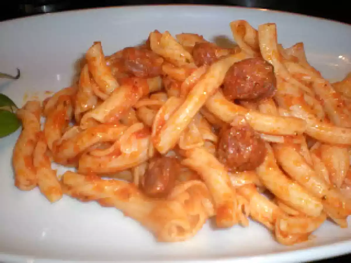 Pasta italiana con chistorra de navarra
