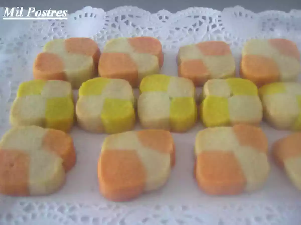 Pastas damero. Con restos de masa de galletas de colores - foto 3