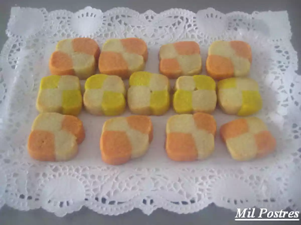 Pastas damero. Con restos de masa de galletas de colores - foto 4