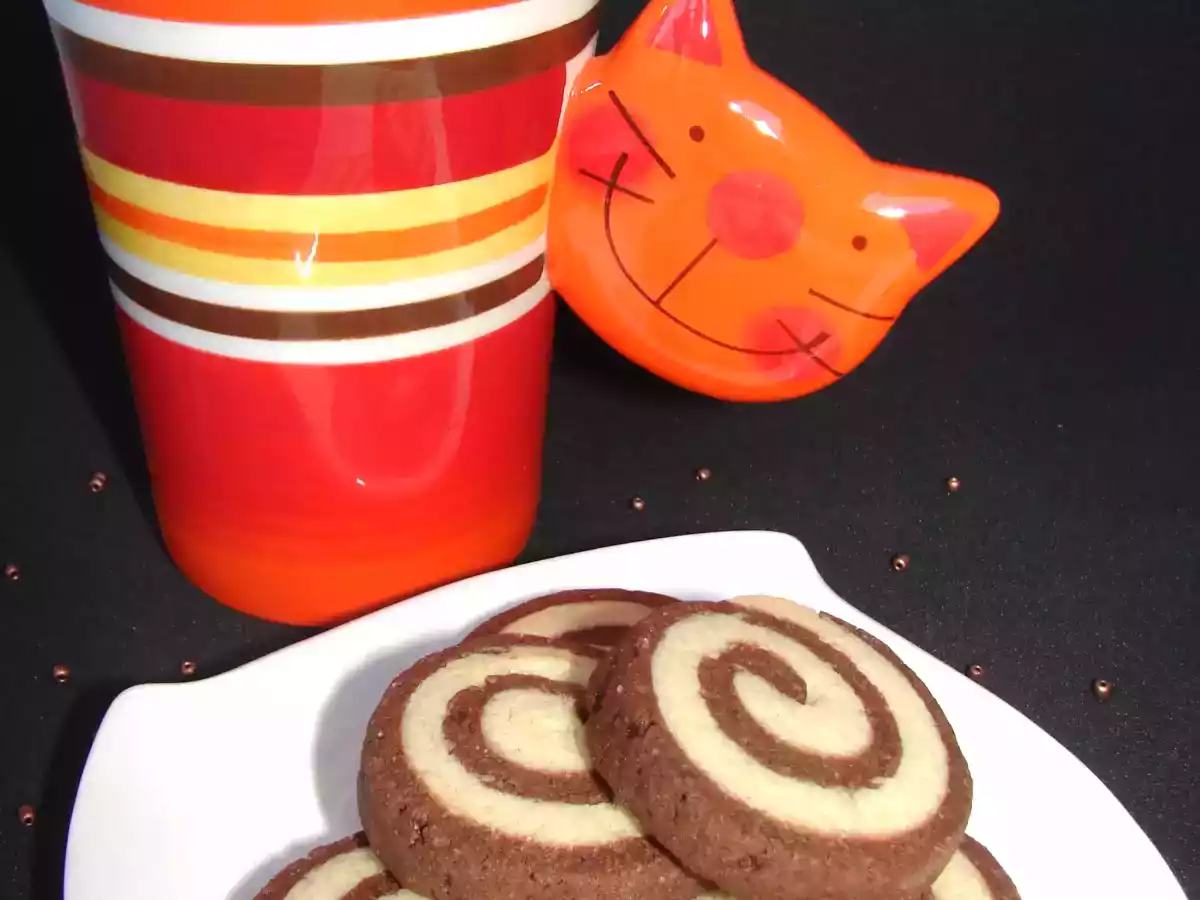 Pastas espirales sucrée de vainilla y chocolate