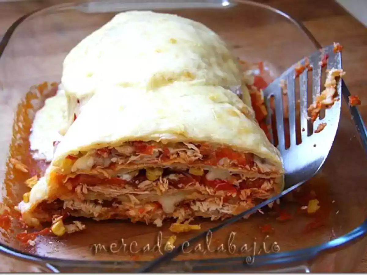 Pastel azteca (se hace con tortillas de maíz) - foto 12