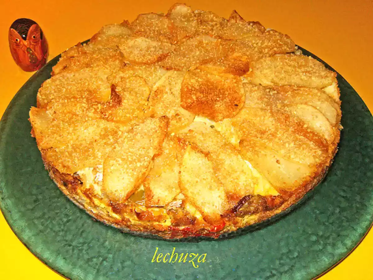 Pastel de bacalao, patatas y pimientos - foto 2
