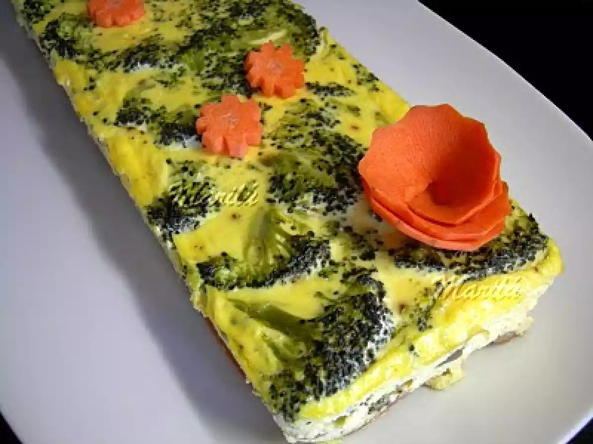 PASTEL DE BRÓCOLI, CON SETAS Y ZANAHORIAS