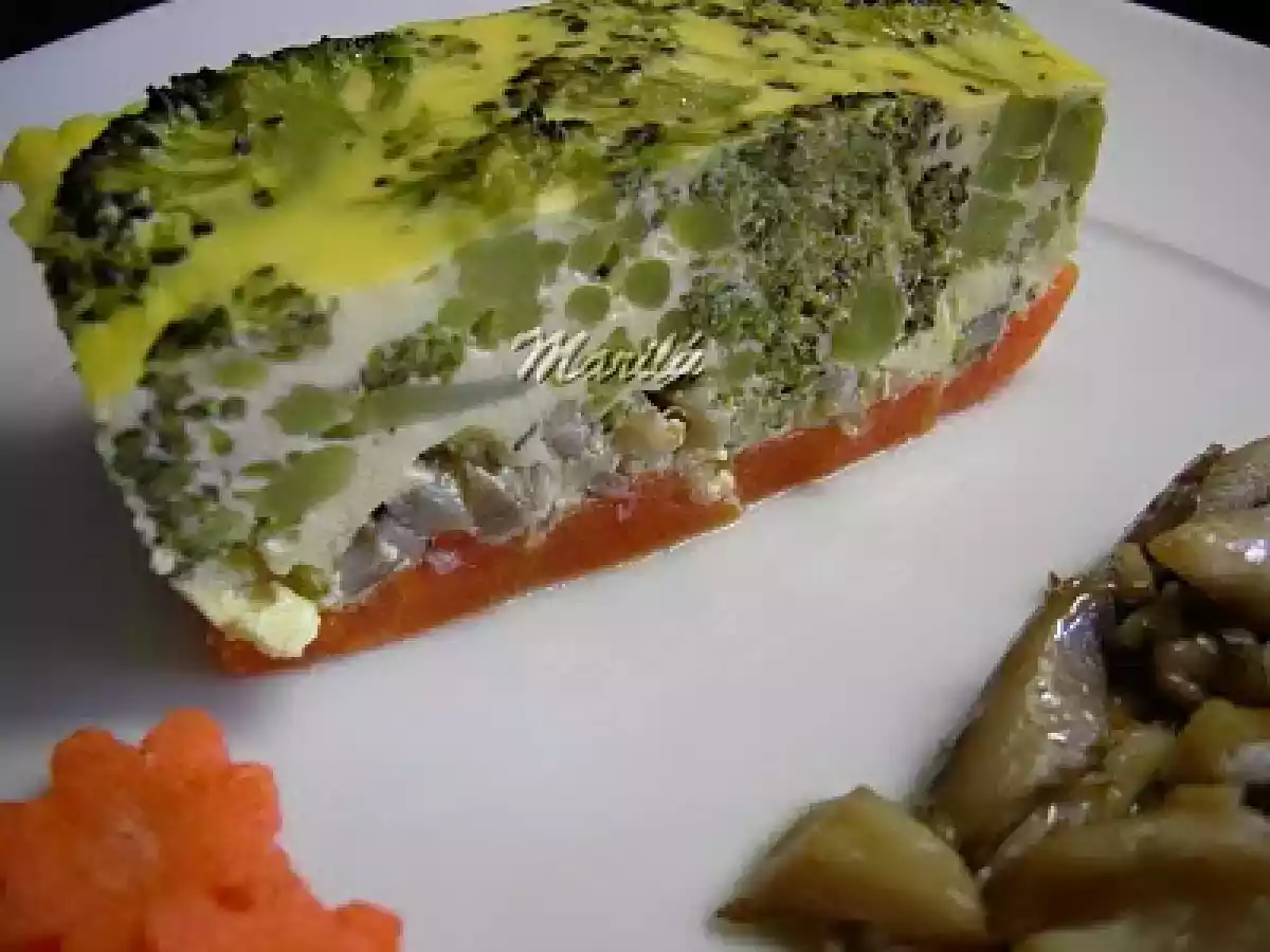 PASTEL DE BRÓCOLI, CON SETAS Y ZANAHORIAS - foto 3