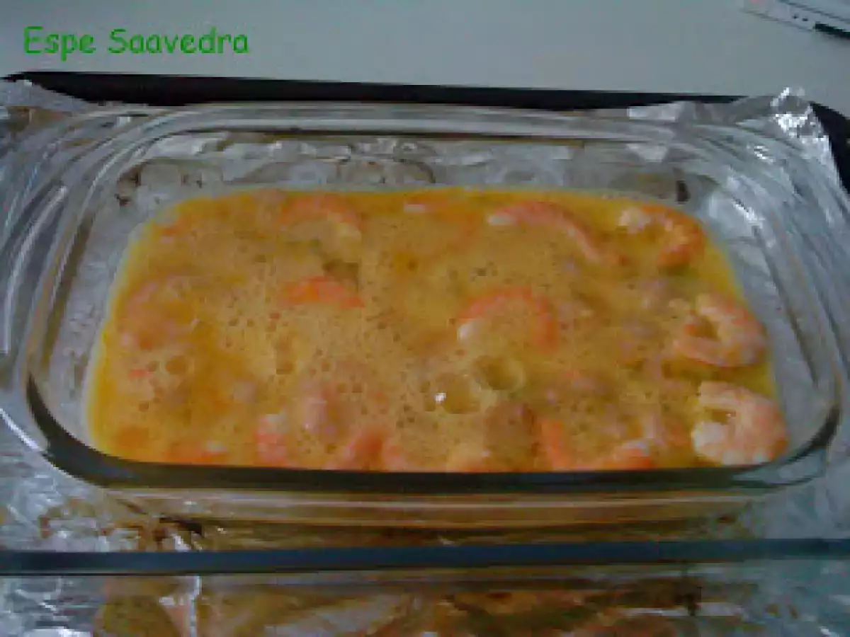 Pastel de calabacín y gambas