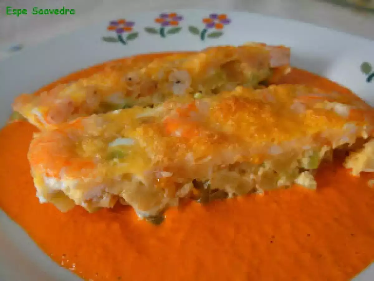 Pastel de calabacín y gambas - foto 2
