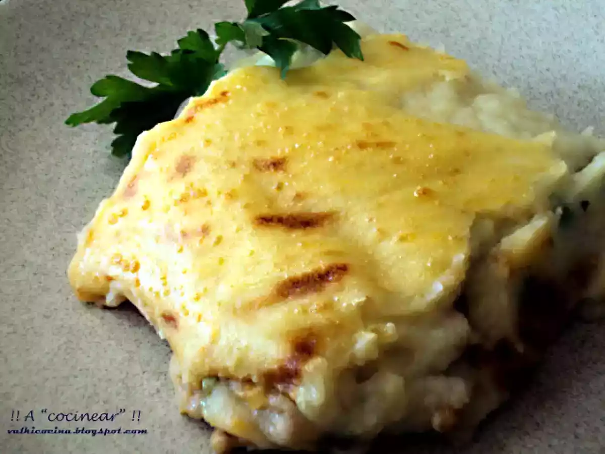 Pastel de carne picada y puré de patatas