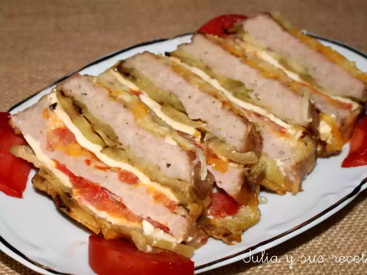 Pastel de carne y berenjenas