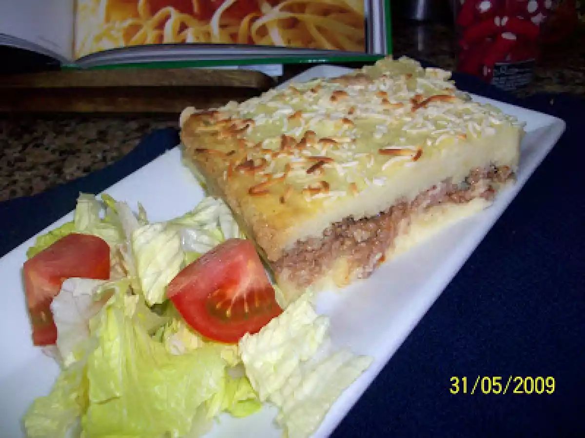 Pastel de carne y puré de patatas en Thermomix