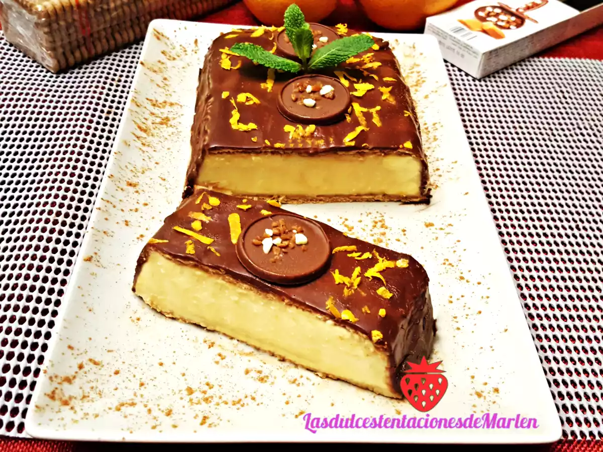 Pastel de Crema de Vainilla y Chocolate