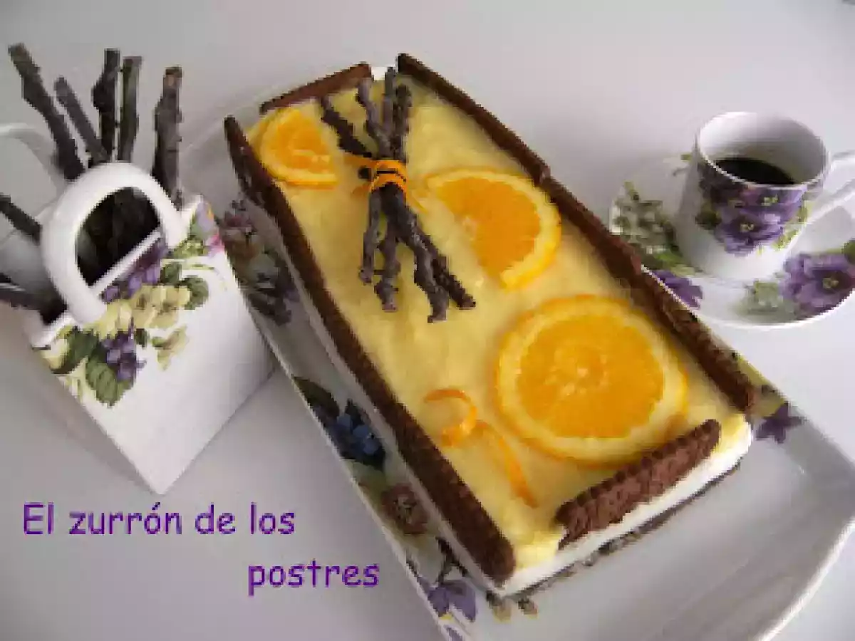 Pastel de Cuajada a la Naranja y Chocolate