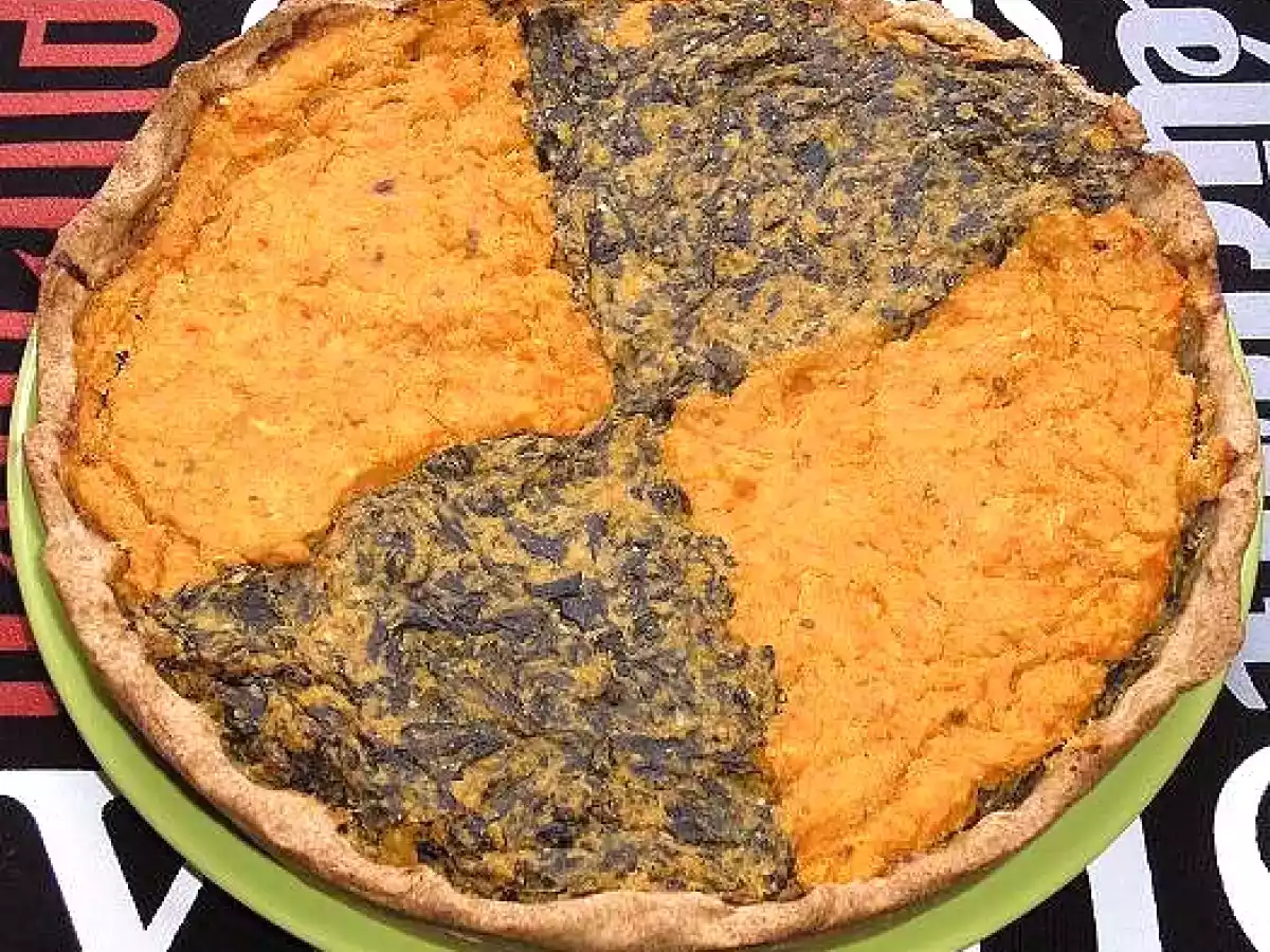 Pastel de espinacas y zanahorias a la naranja