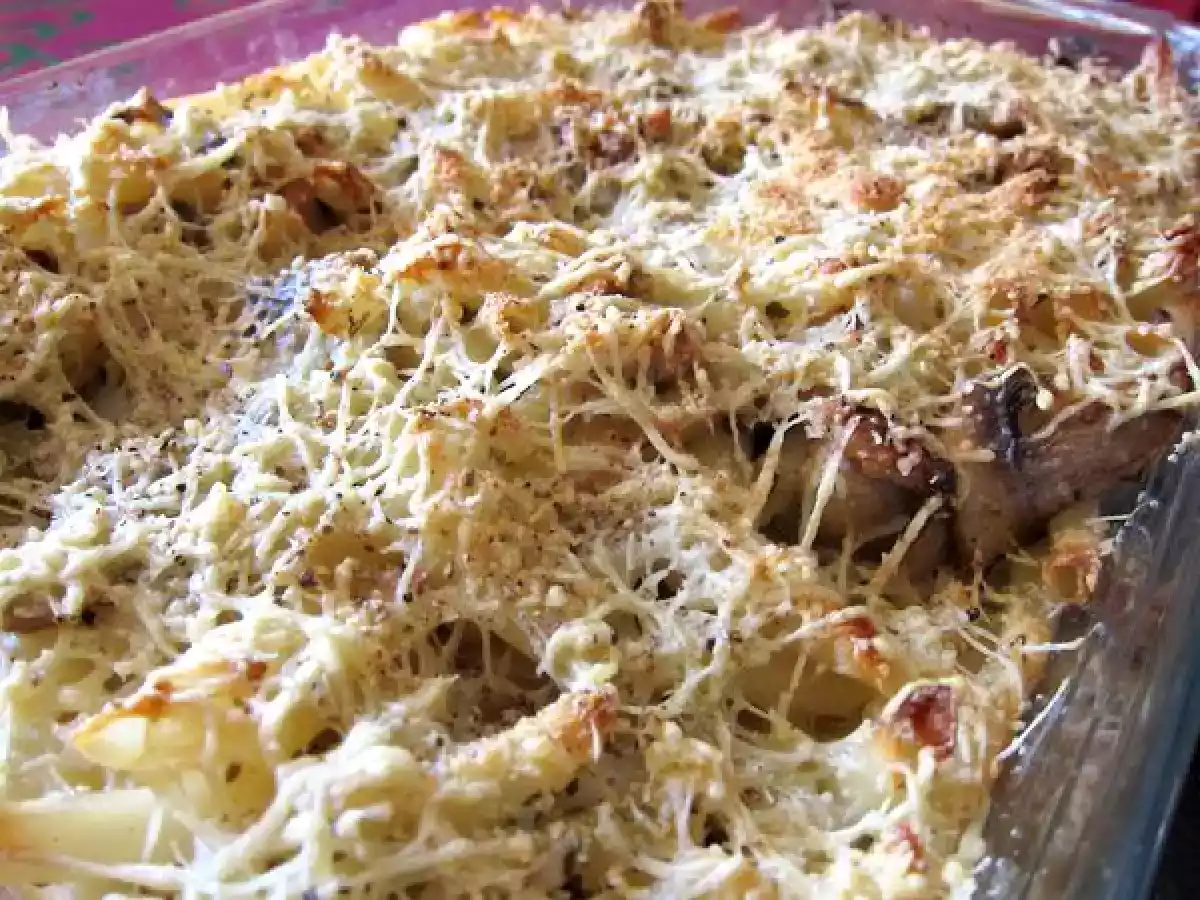 Pastel de macarrones con atún y champiñones. - foto 2