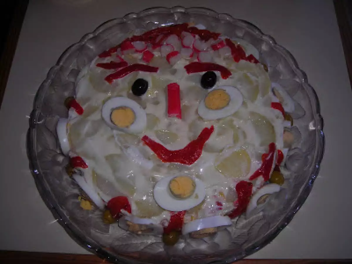 Pastel de papas con sonrisa de regalo